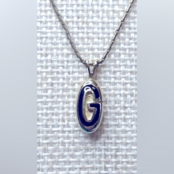 Givenchy Elegant Gold & Black Enamel “G” Pendant Necklace - Picture 1 of 8